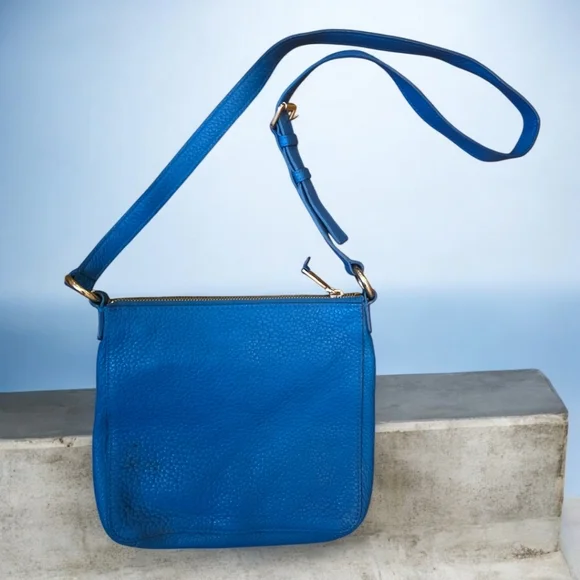 Cole Haan Lagoon Blue Pebbled Leather Crossbody Bag - Picture 6 of 11